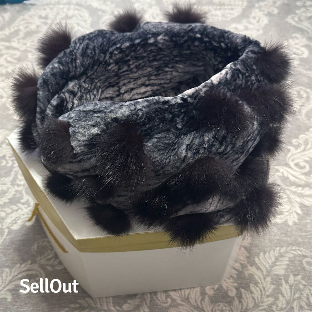 Women's Mink Fur Collar Textured Winter Luxury